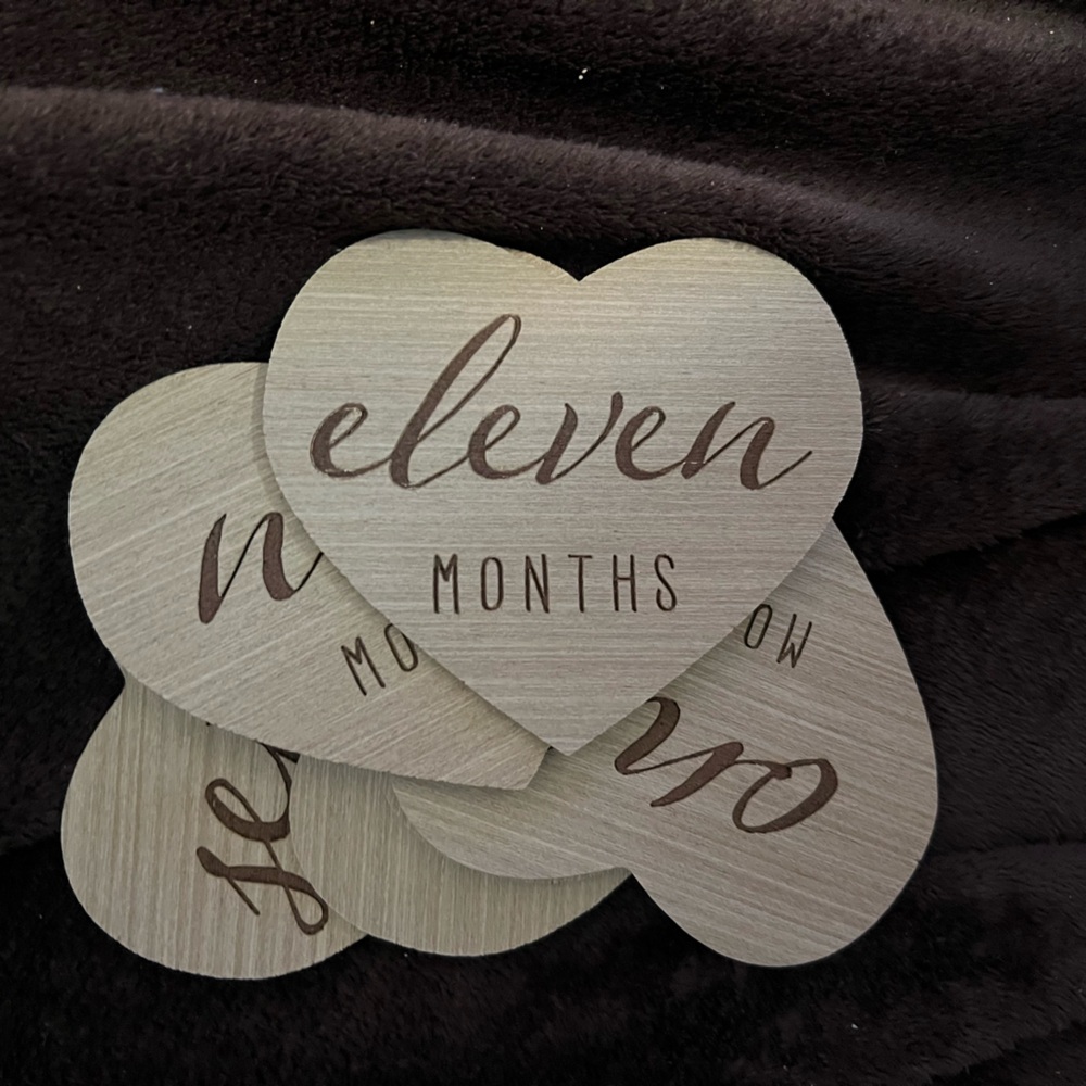 Wooden Heart Milestone Cards